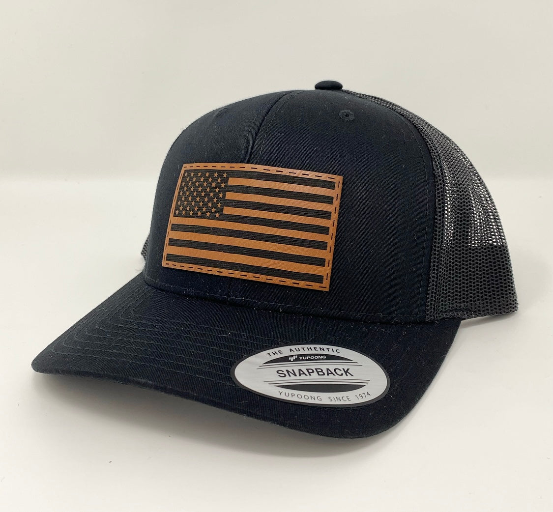 Saint Laurent American Flag Snapback Hat w/ Tags - Black Hats