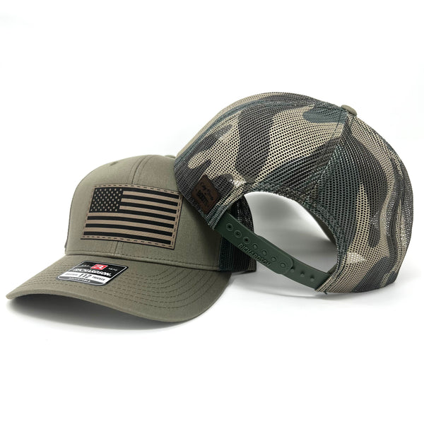 Loden/Green Camo American Flag Hat