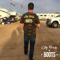 City Roots in Boots Camo Logo Tee