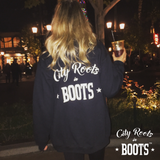 City Roots in Boots Unisex Logo Black Zip Up Hoodie