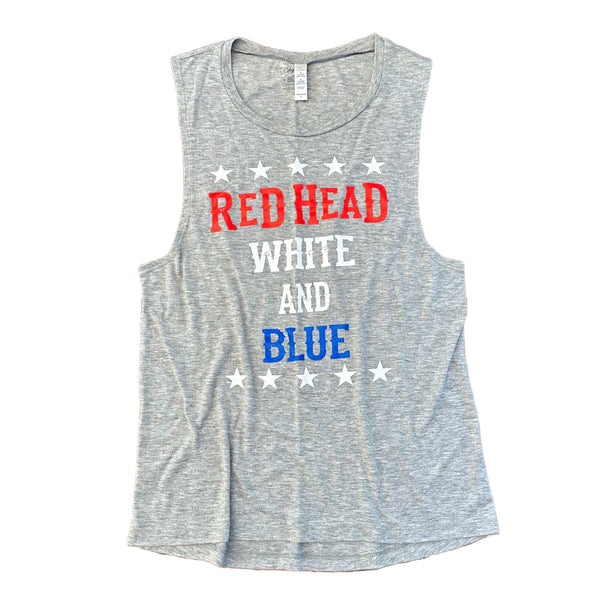 Red Head White and Blue Women's Tank