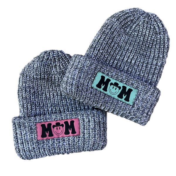 M🤠M Leather Patch Beanie