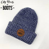 City Roots in Boots Leather Patch Beanie