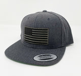 Dark Gray Wool American Flag Flat Bill Hat