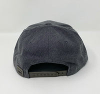 Dark Gray Wool Blue Line Flat Bill Hat