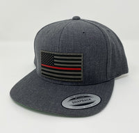 Dark Gray Wool Red Line Flat Bill Hat