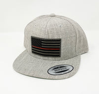 Light Gray Wool Red Line Flat Bill Hat