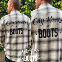 City Roots in Boots Unisex Logo White/Gray Flannel