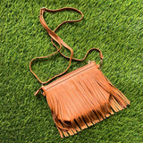 Faux Leather Fringe Handbag