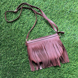 Faux Leather Fringe Handbag