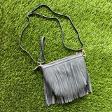 Faux Leather Fringe Handbag