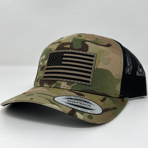 Sand MultiCam American Flag Hat