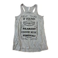 If Found: Return to Nearest Country Music Festival Women's Tank