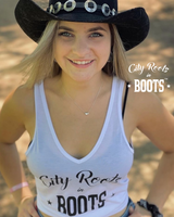 City Roots in Boots Women's V Neck Tank
