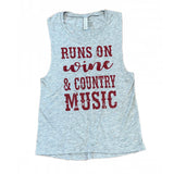 Runs on Wine & Country Music Women's Tank