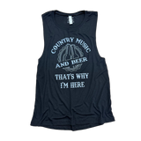Country Music and Beer That’s Why I’m Here Women's Tank