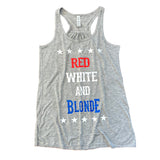 Red White and Blonde Women's Tank