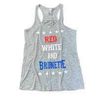 Red White and Brunette Women's Tank