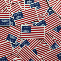 City Roots in Boots Flag Sticker