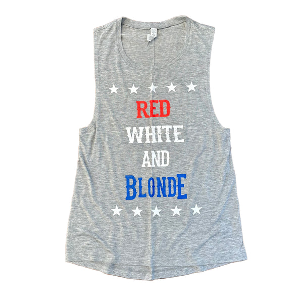 Red White and Blonde Women's Tank