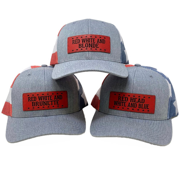 Blonde, Brunette & Red Head Heather Gray Flag Hat