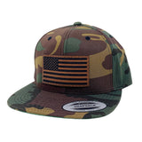 Camo American Flag Flat Bill Hat