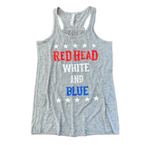 Red Head White and Blue Women's Tank