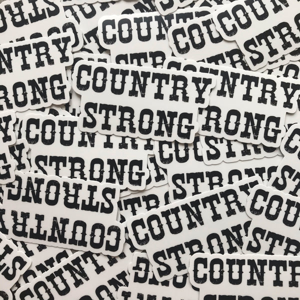 Country Strong Black Sticker