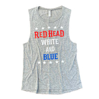 Red Head White and Blue Women's Tank