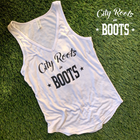 City Roots in Boots Women's V Neck Tank