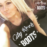City Roots in Boots Women's Black Tank