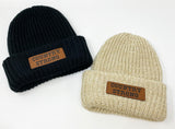 Country Strong Leather Patch Beanie